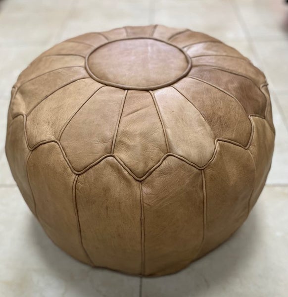 PREMIUM Handcrafted Moroccan Leather Pouf Carousel 5