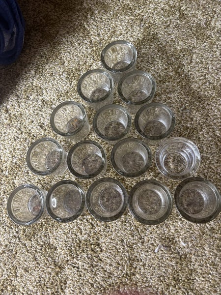 14x Candle holders (thick heavy glass) Carousel 2