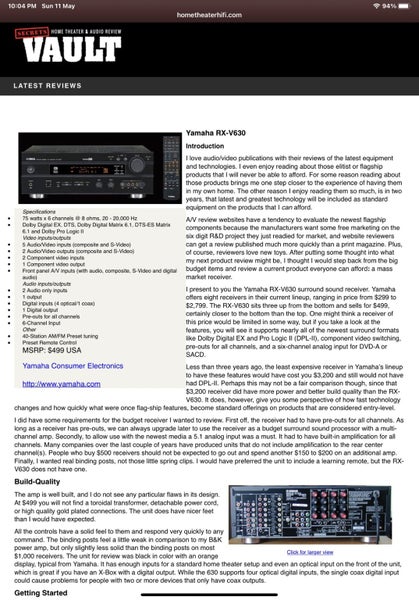 Yamaha RX-V630 Audio Video Receiver + remote Carousel 2