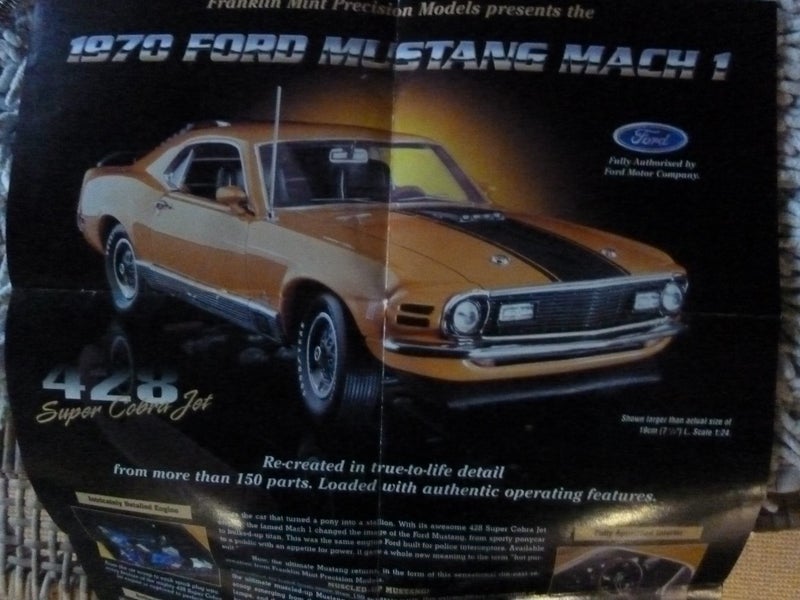 FRANKLIN MINT 1970 Mustang Mach 1 scale 1/24 colour: orange *** R A R E *** Carousel 5