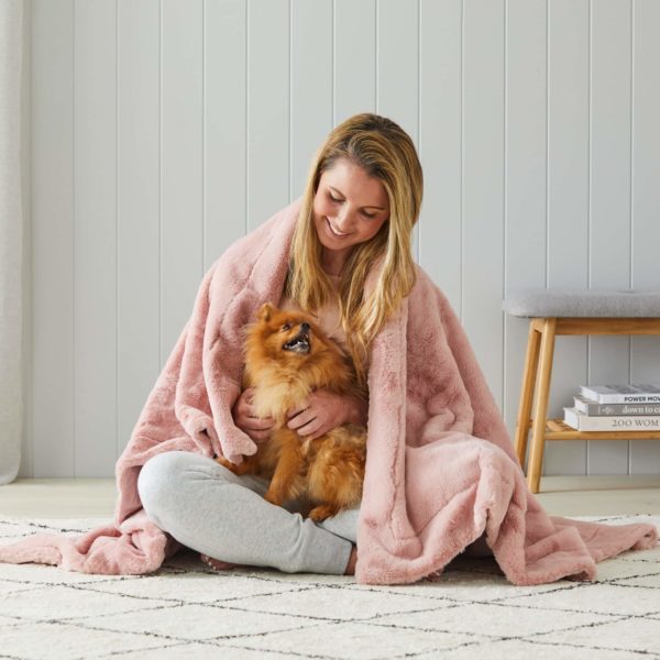 Inner Spirit Faux Super Soft Throw Fur Rug - Pink Carousel 2