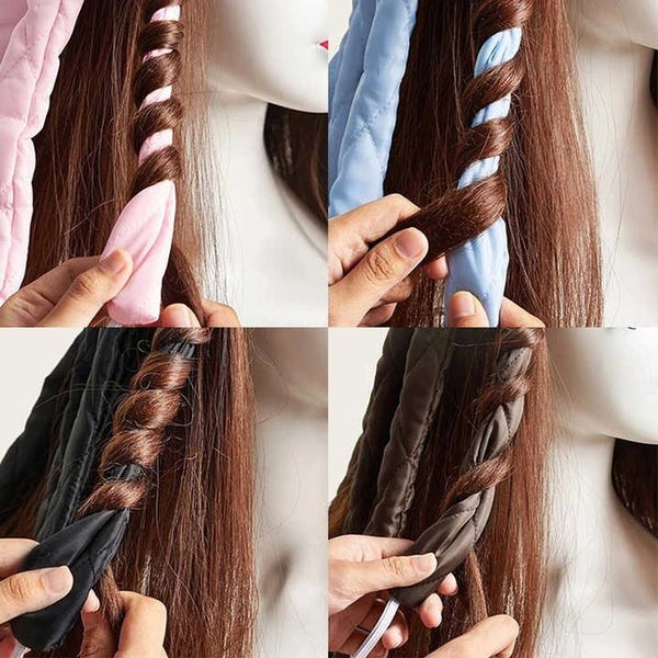 Blue Heatless Octopus Hair Curlers 2 Pack Soft Fabric Curling Rods For Damage F Carousel 6