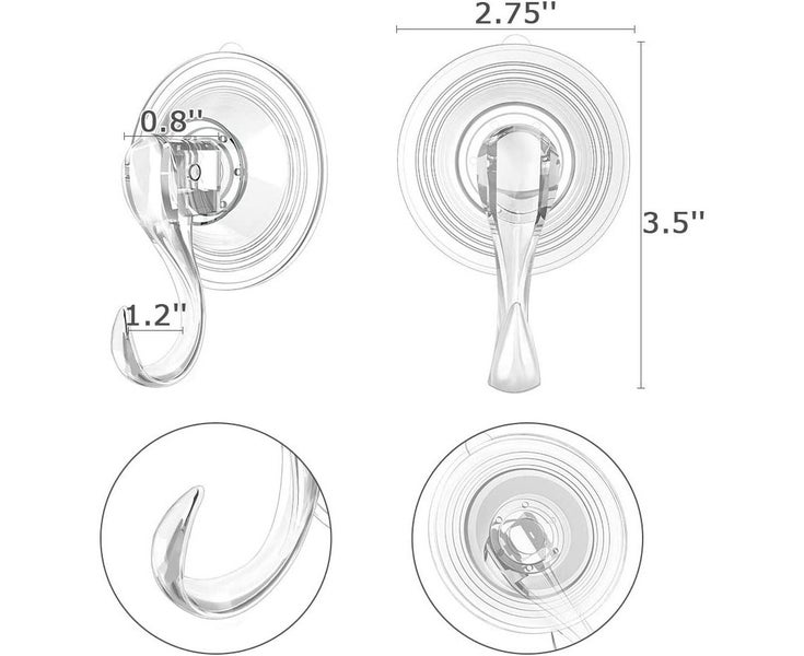 6pcs Wreath Hanger, Large Clear Reusable Heavy Duty Wreath Hanger Suction Cup Carousel 5