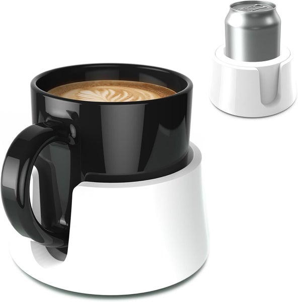 Table Coaster Anti-Spill Drink Holder Tray Couch Seat Car Office Travel - White Carousel 1