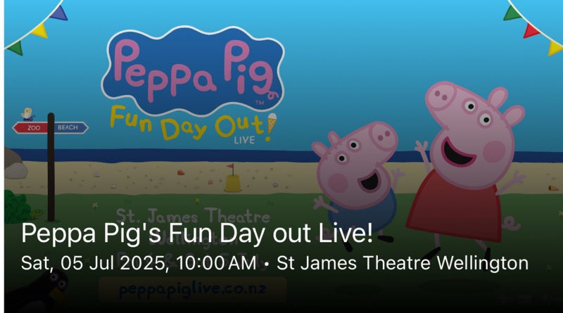 Peppa Pig Fun Day Out - Wellington 10am July 5 Carousel 1
