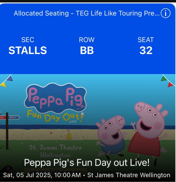 Peppa Pig Fun Day Out - Wellington 10am July 5 Carousel 8