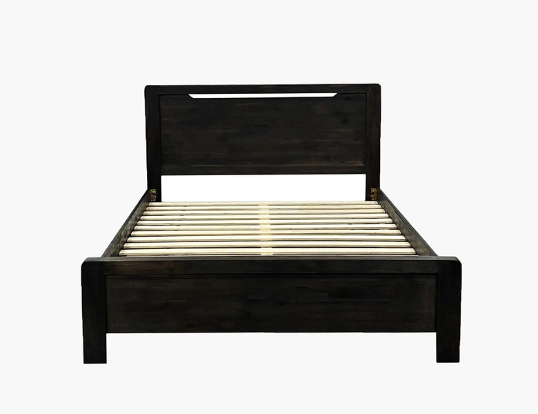 Queen Bed Solid Acacia Wood Carousel 1