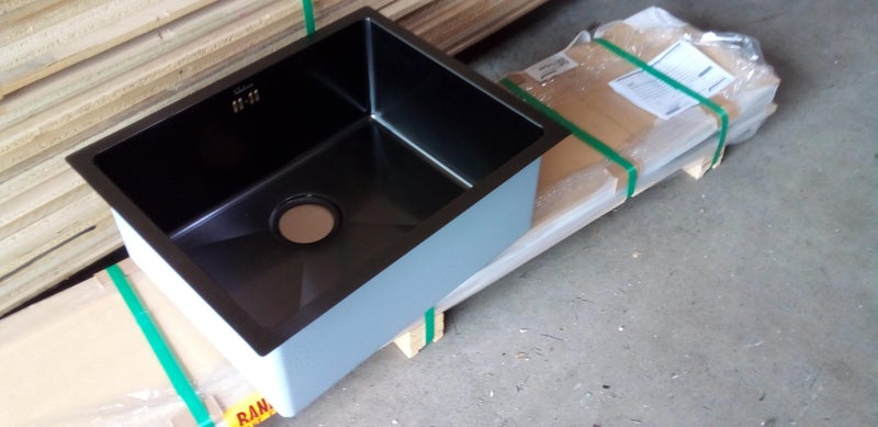 Grey Black Square Stainless Sink Carousel 2