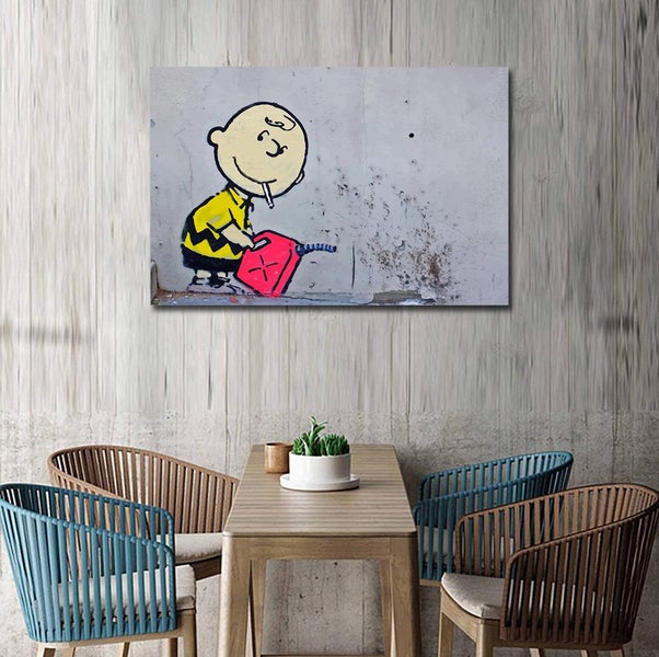 Framed $1 RESERVE 1 Panel Canvas Art Print - Banksy Carousel 3