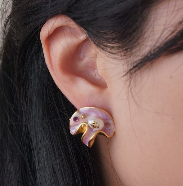 Pearl and Rhinestone Crystal Earrings. Bridal Wedding Jewelry. Carousel 1