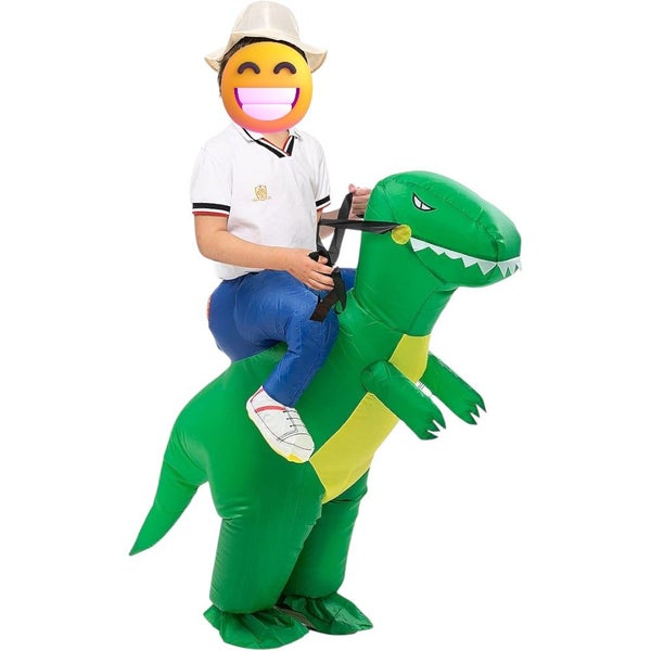 Green Inflatable Dinosaur Rider Size 80-105CM Carousel 1