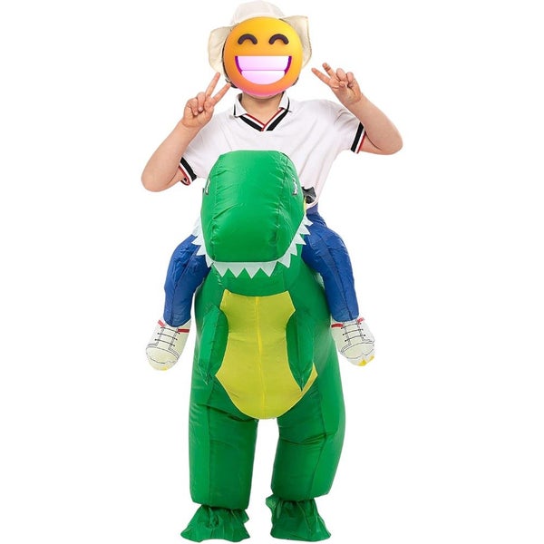 Green Inflatable Dinosaur Rider Size 100-125CM Carousel 1