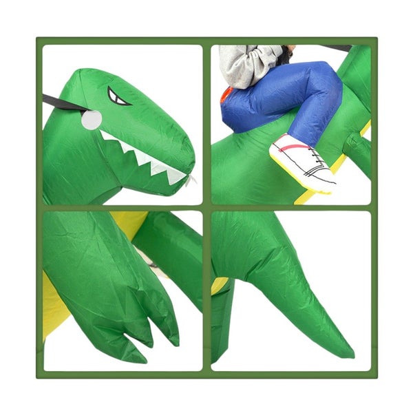 Green Inflatable Dinosaur Rider Size 100-125CM Carousel 2
