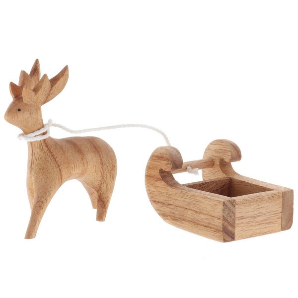 Papoose Wooden Reindeer with Sleigh Carousel 2