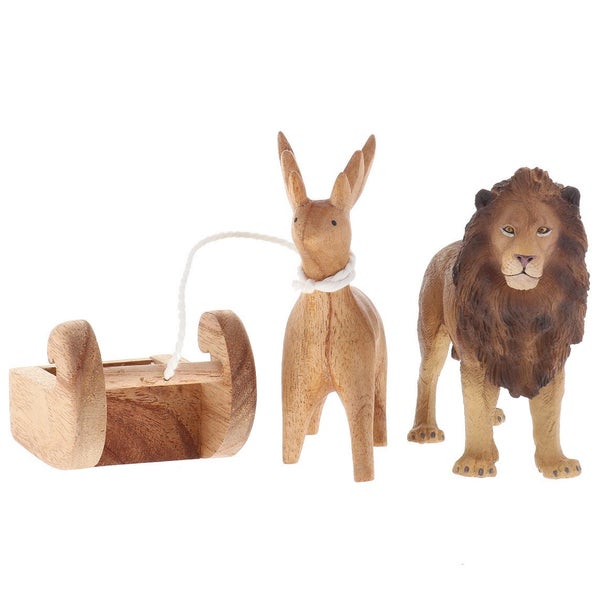 Papoose Wooden Reindeer with Sleigh Carousel 4