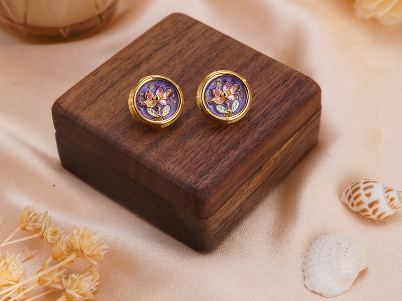 Handmade Enamel Stud Earrings. Modern Artistic Jewelry. Carousel 2