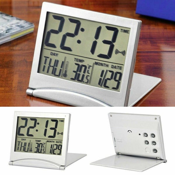 Desk Digital LCD Alarm Clock Time Calendar Temperature Thermometer O1M7 Carousel 1