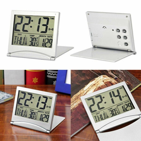 Desk Digital LCD Alarm Clock Time Calendar Temperature Thermometer O1M7 Carousel 2