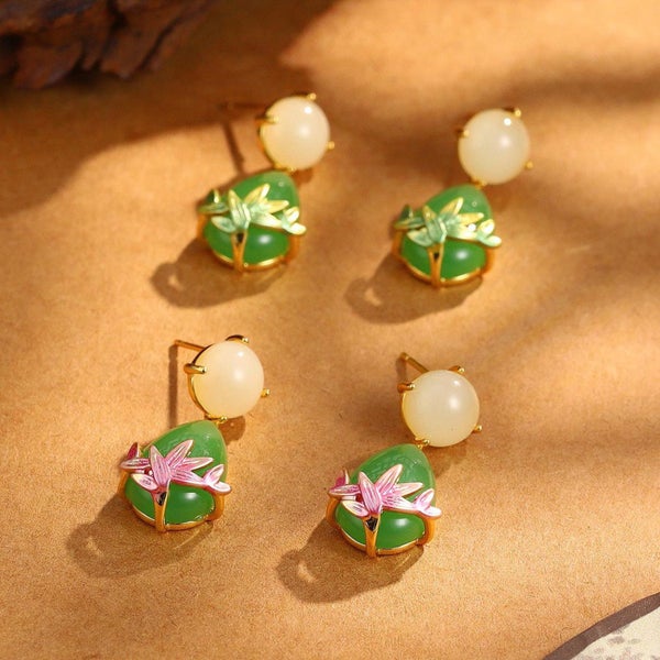Bamboo Leaf Earrings.Leaf Earrings.Handmade Bamboo Plant Earring. Carousel 1