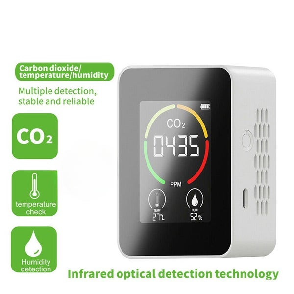 3 in 1 Carbon Dioxide Detector Portable CO2 Detector Air Quality Monitor Meter D Carousel 1