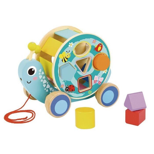 Tooky Toy Co PULL ALONG SNAIL 26x14x19cm Carousel 1