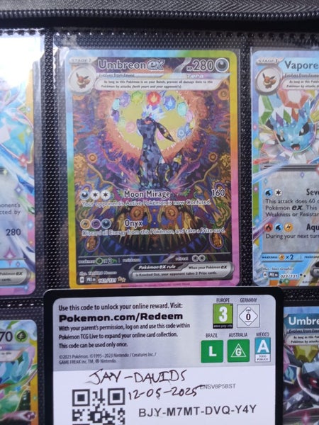 Prismatic evolution umbreon EX 161/131 Carousel 1