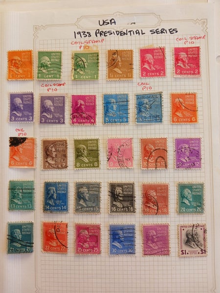 Stamps of the USA -- 1938 Presidential Series Carousel 1