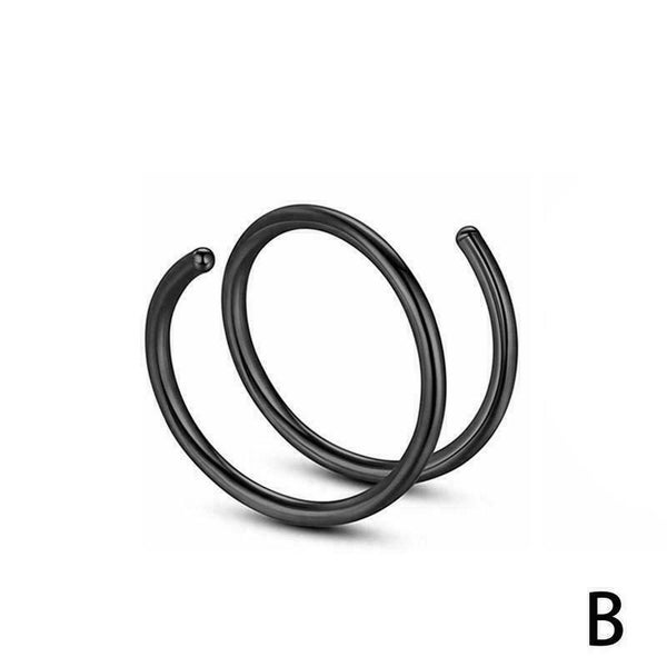 Fashion Steel Double Nose Piercing Nose Hoop Piercing Best Steel Carousel 9
