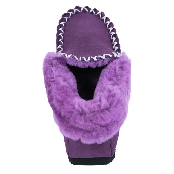 Merino Sheepskin Moccasins in Purple Colour Carousel 2