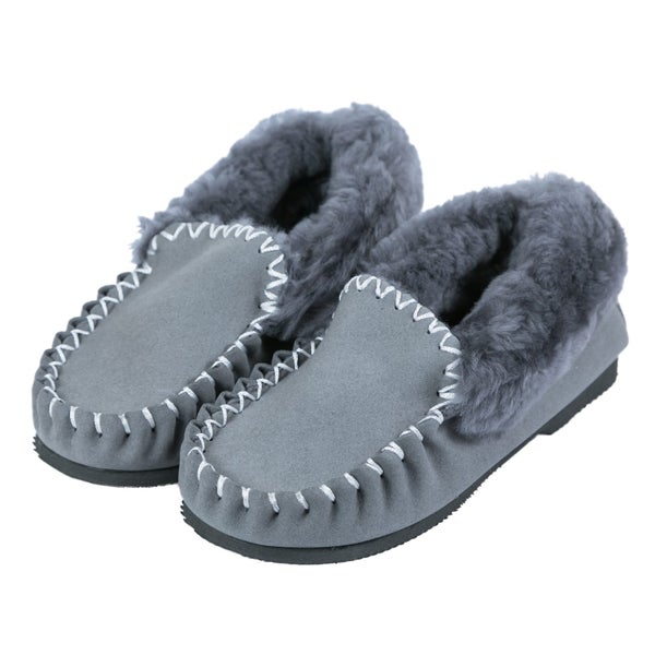 Merino Sheepskin Moccasins in Grey Colour Carousel 1