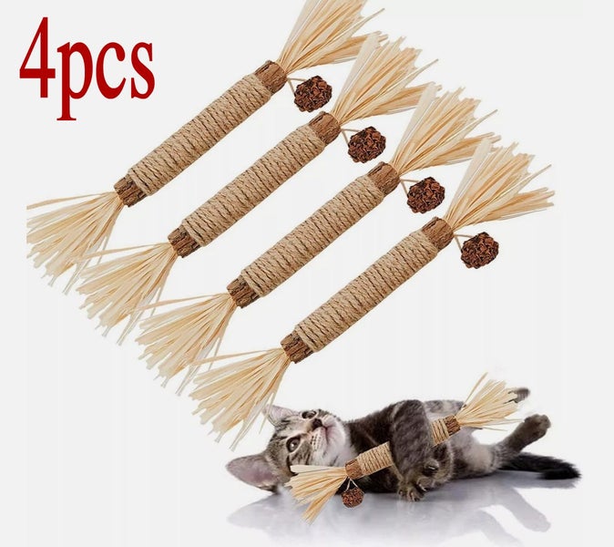 4X Cat Toys Silvervine Chew Stick Kitten Treat Catnip Toy Cleaning Teeth Toys Carousel 1