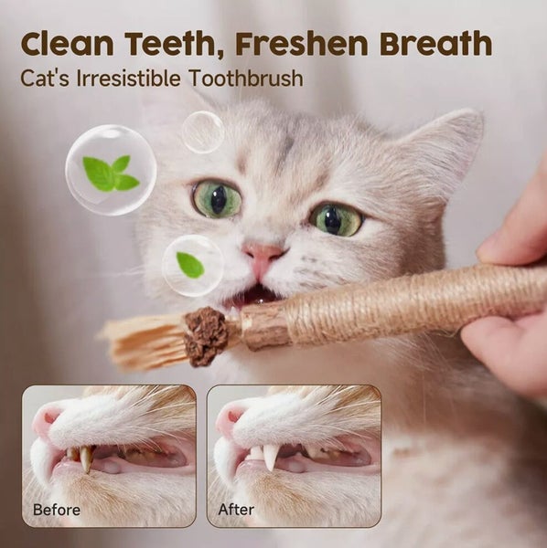 4X Cat Toys Silvervine Chew Stick Kitten Treat Catnip Toy Cleaning Teeth Toys Carousel 8