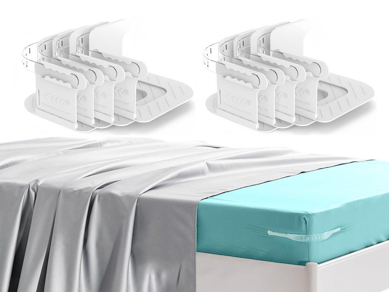 2X 4Pcs Bed Sheet Holder with Lock Strip Fitted Sheet Straps Carousel 1