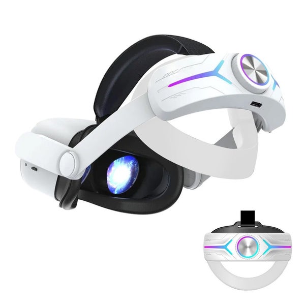 For Meta Oculus Quest 3 VR Head Strap RGB Comfort Headstrap White64765061207425112