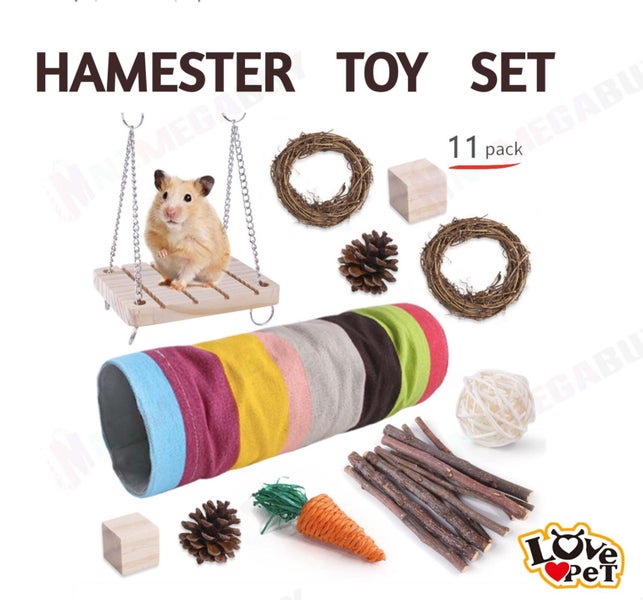 Hamster Toys Set 11pcs Guinea Pig Carousel 1