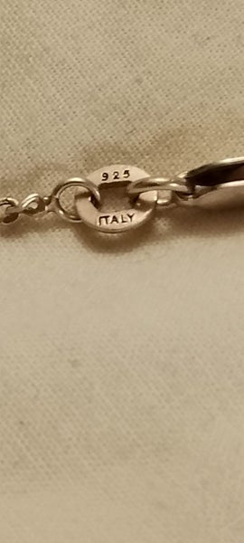 Sterling silver necklace pendant. Love heart shaped. Italy.925. Carousel 6