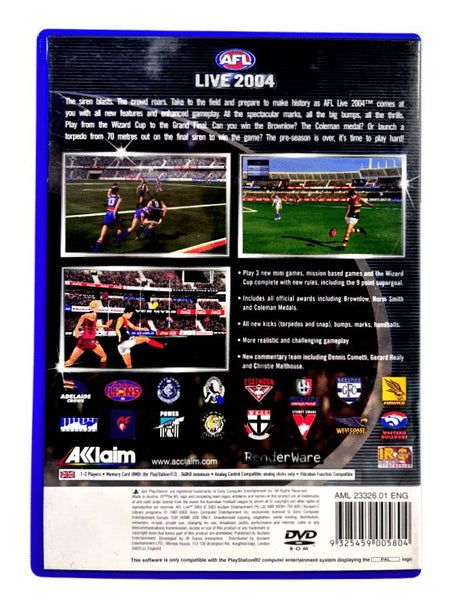 AFL LIVE 2004 (PS2) *MINT COMPLETE* Carousel 3