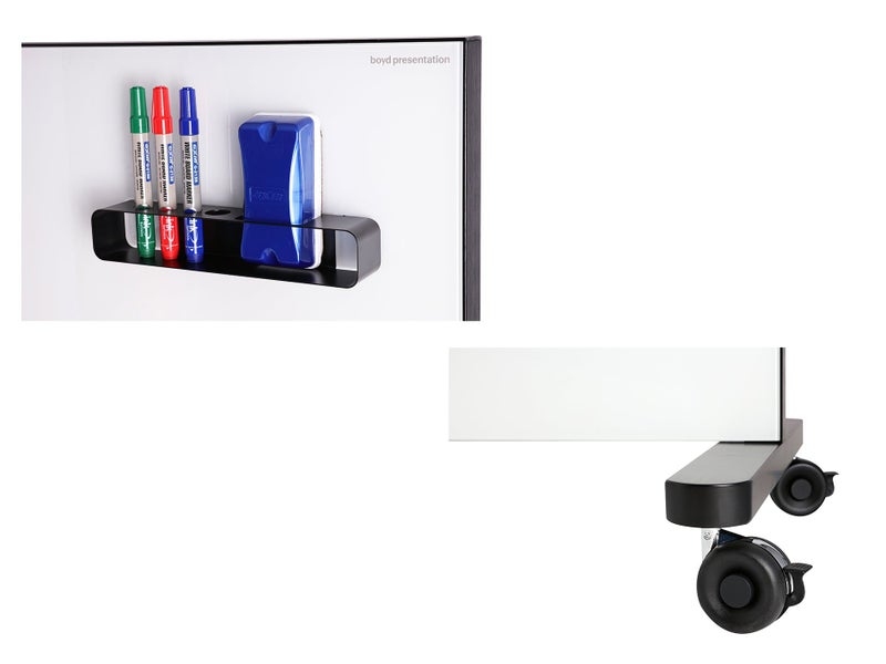 Vantage Mobile Glassboard 1016mm x 1854mm x 600mm On Stand Carousel 6