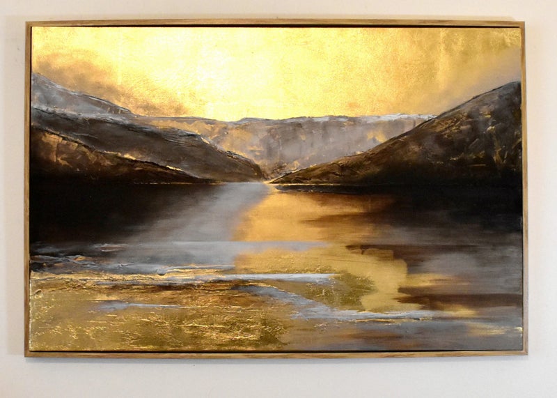 MILFORD SOUND - GOLD LEAF - FLOATING FRAME - LARGE Carousel 1