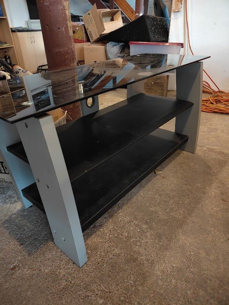 Black glass TV stand Carousel 1