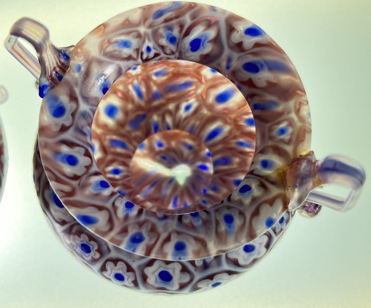 A Beautiful Pair of Vintage Millefiori Murano Urn Vases Carousel 13