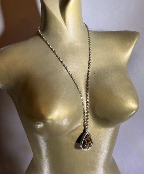 Mid-Century Jørgen Jensen Pewter and Tiger's Eye Pendant Carousel 2