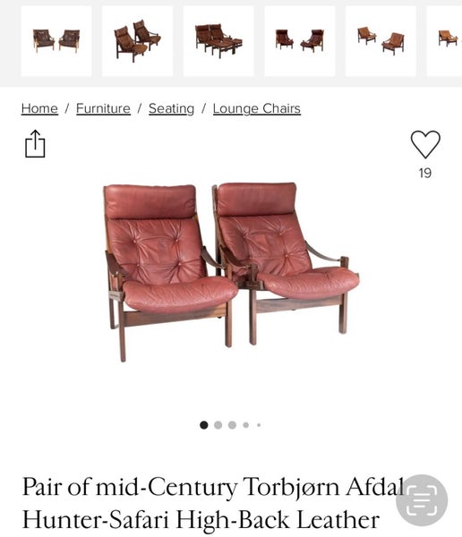 Mid Century Safari Chair -Tan Leather Carousel 5