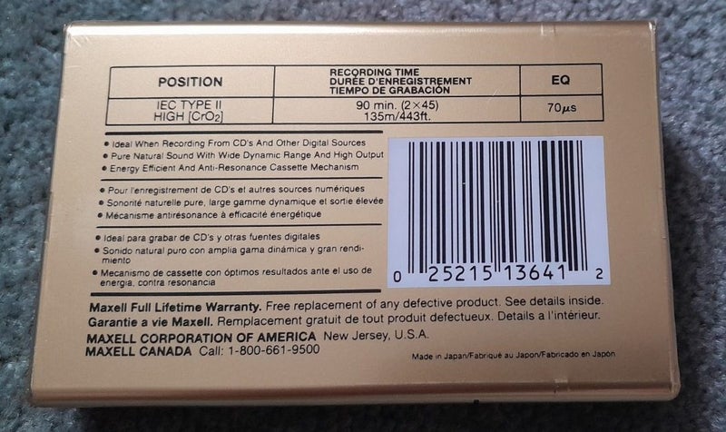 Good Maxell Type II Tape! -XLII 90 min Blank Audio Cassette Tape (sealed/new) Carousel 2