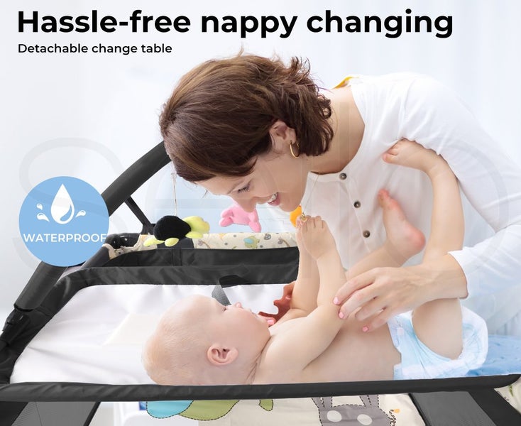 Bopeep Baby Cot Bed Crib Portable Bassinet Safety Rails Fence Foldable Travel62863216531971114