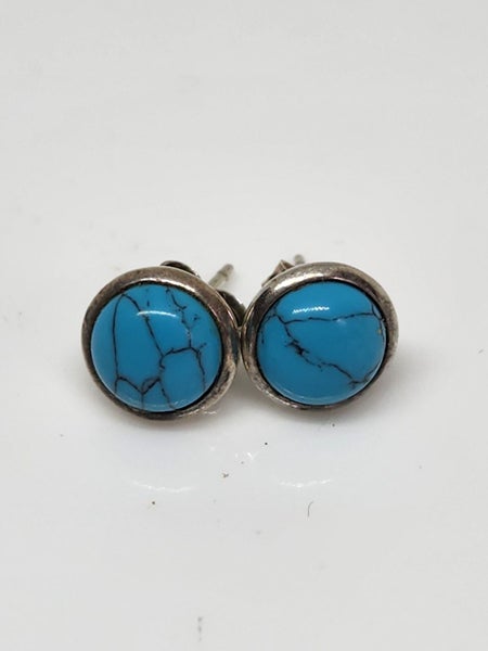 Big Sterling & blue stone studs Carousel 1