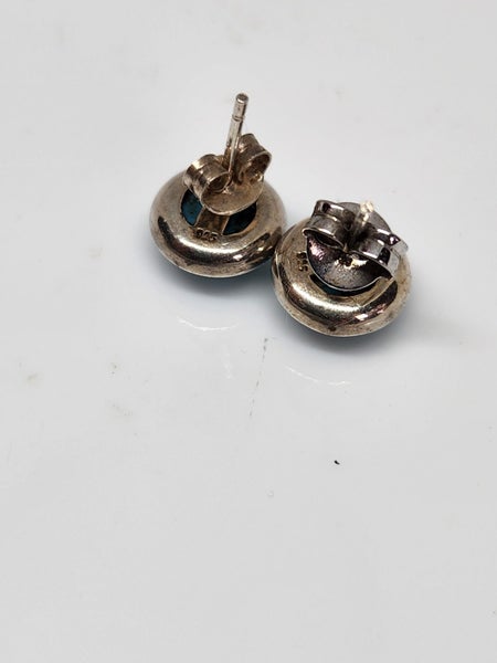 Big Sterling & blue stone studs Carousel 2