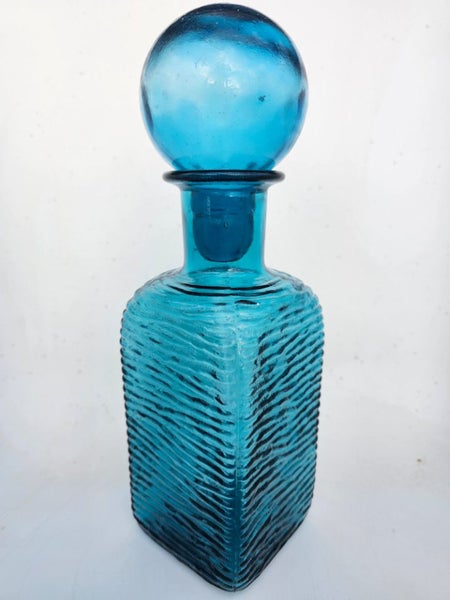 Vintage Empoli Glass Genie Bottle with the original stopper Carousel 1