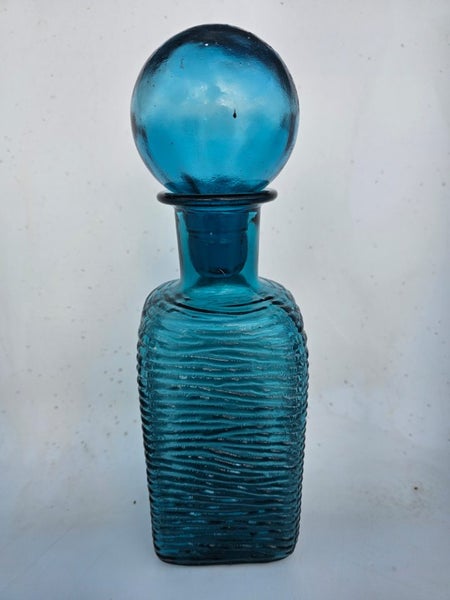 Vintage Empoli Glass Genie Bottle with the original stopper Carousel 5