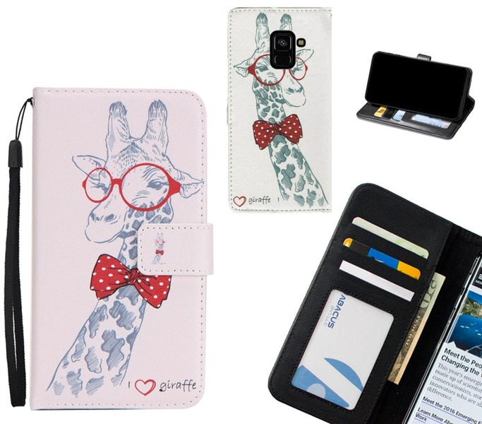 Galaxy A8 (2018) case 3 card leather wallet case printed ID Carousel 1